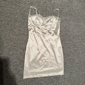 White silk SHEIN dress (medium) with lace and adjustable straps